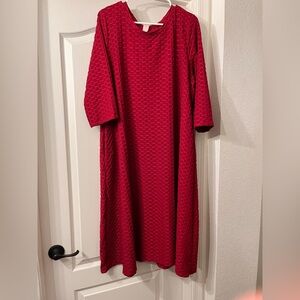 Elegant Red Textured Dress